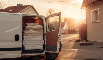 Manhasset laundry pickup and delivery van.