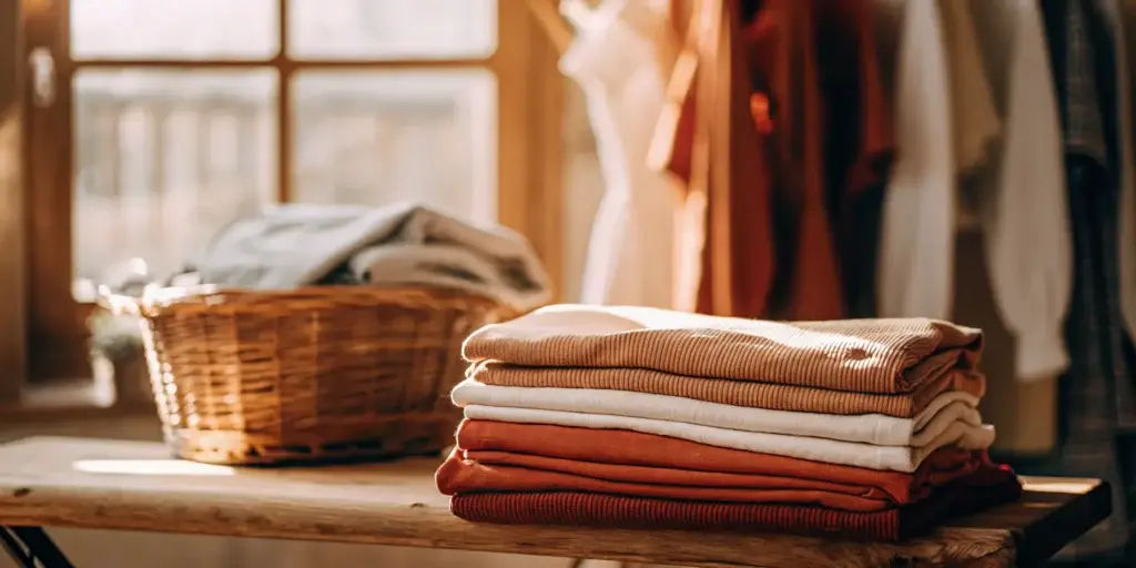Best Roslyn Harbor laundromat. Folded laundry basking in sunlight.