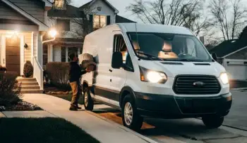 Bayville laundry pickup and delivery service van.