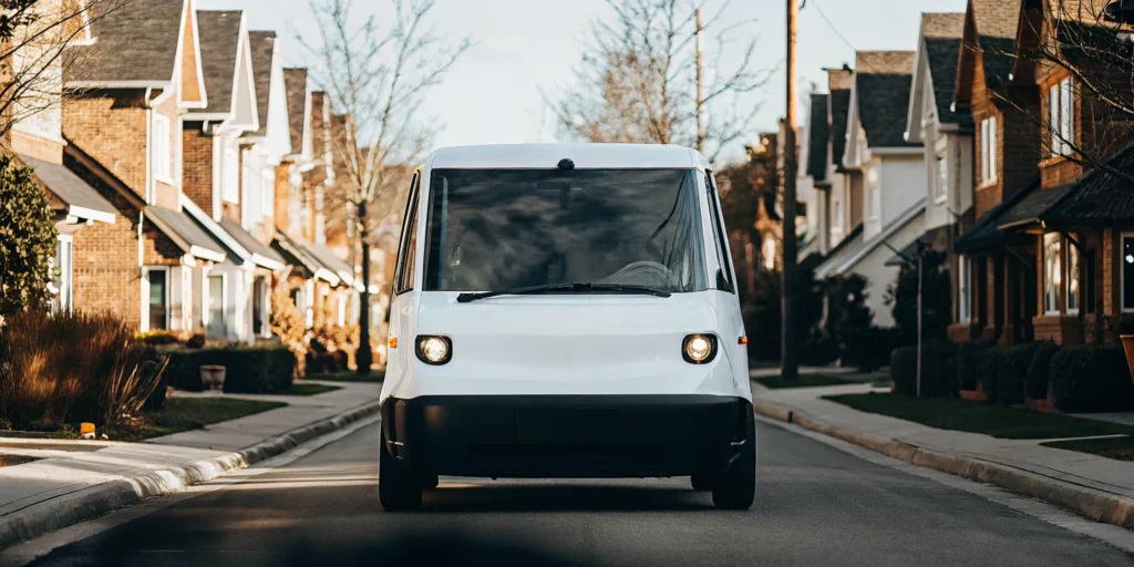Laundry delivery van in Plainview.