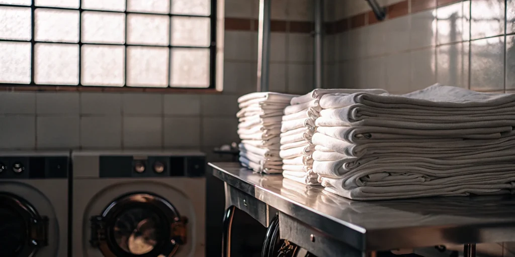 Clean, folded healthcare linens in Roslyn.