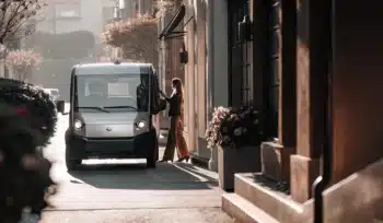 Laundry delivery van in North Hills.