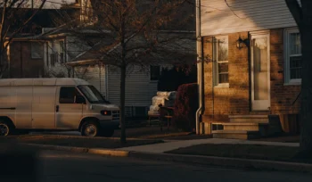 Laundry pickup and delivery van in Levittown.