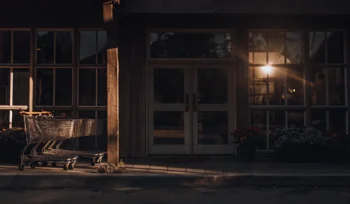 Laundry carts lined up outside the best laundromat in Sea Cliff.