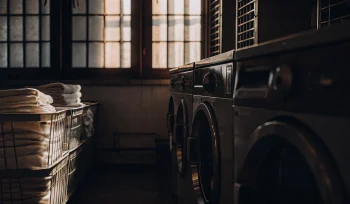Sanitized medical linens at a professional laundry service in Rockville Centre.