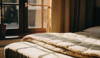 A fresh, clean comforter after professional comforter cleaning in Deer Park.