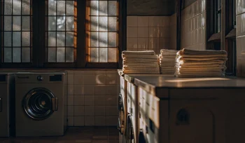 A medical laundry service in Centre Island with specialized equipment and sanitized linens.