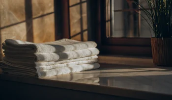 Freshly laundered healthcare linen for a medical facility in Garden City.