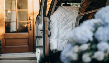 Comforter pickup for professional cleaning in Manhasset Hills.