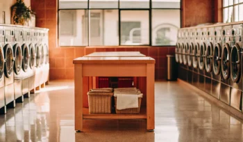 A clean, modern Brookville laundromat with rows of updated washing machines in a bright, welcoming space.