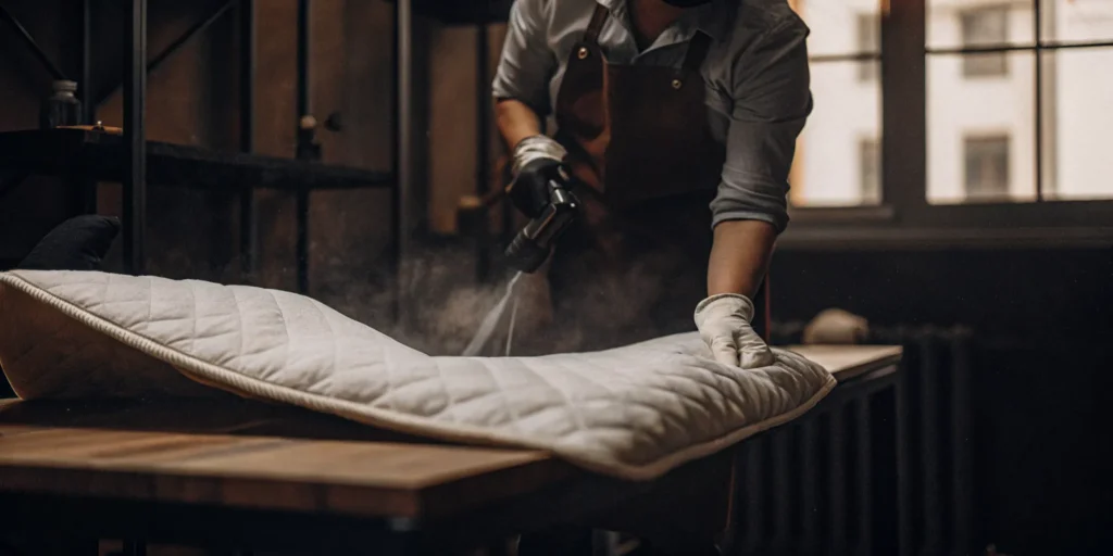 Professional comforter cleaning in Seaford using specialized equipment.