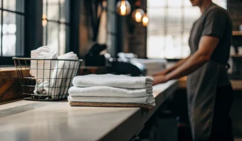Wash and fold service in Great Neck with a basket of freshly folded laundry.