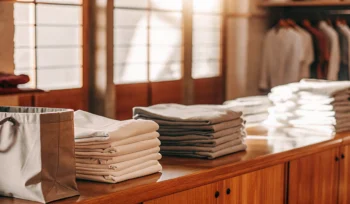Clean clothes neatly folded by a Lake Grove wash and fold service.