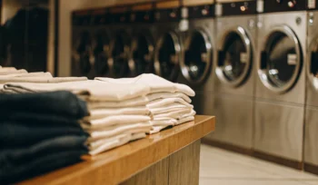 Professional wash and fold service in Holbrook with neatly folded laundry.